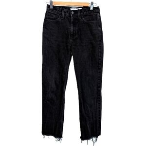 AMERICAN APPAREL Black Cotton High-Rise Raw Edges Jeans Size 27